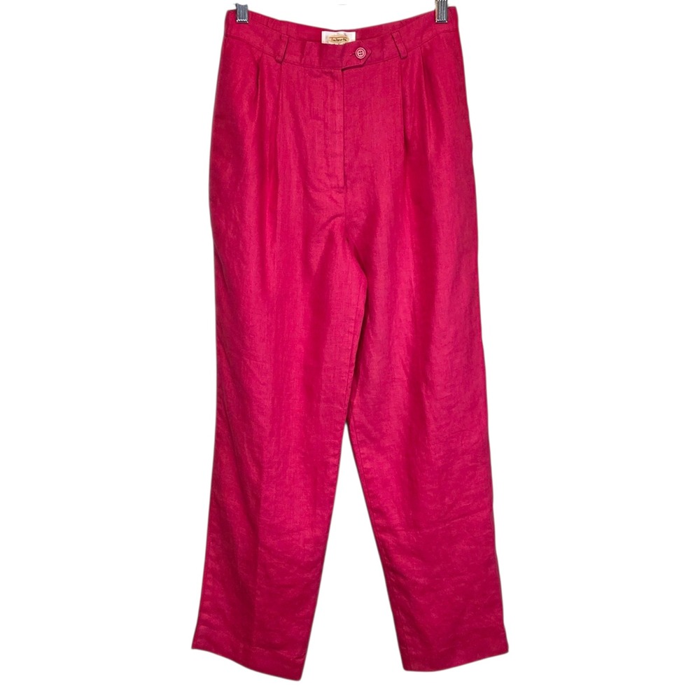 Vtg Talbots Irish Linen Pants Women 6P Pink High Rise Pleated  
Old Money Office